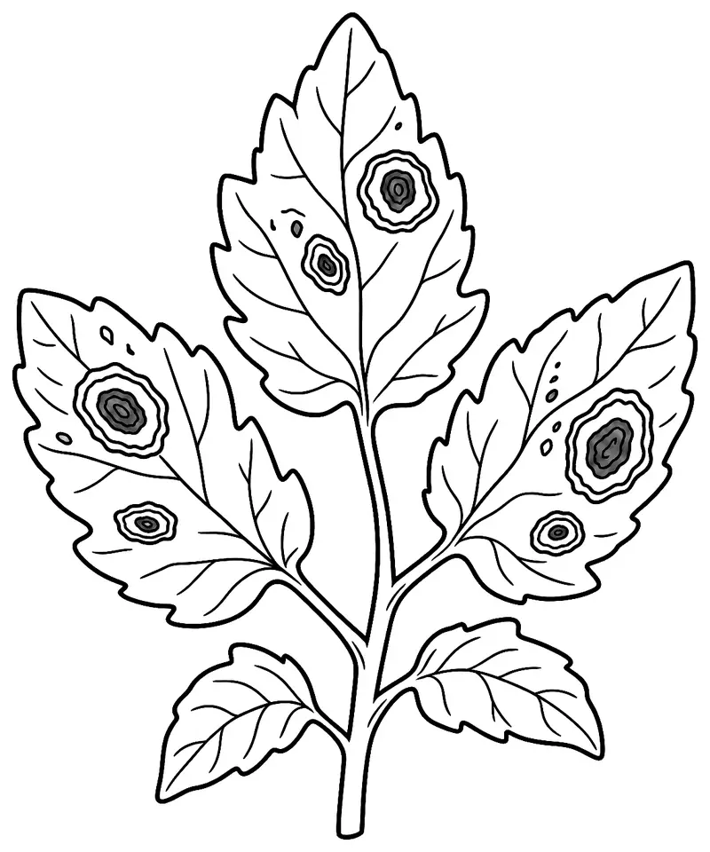 Coloriage de Alternariose : dessin au trait noir à colorier