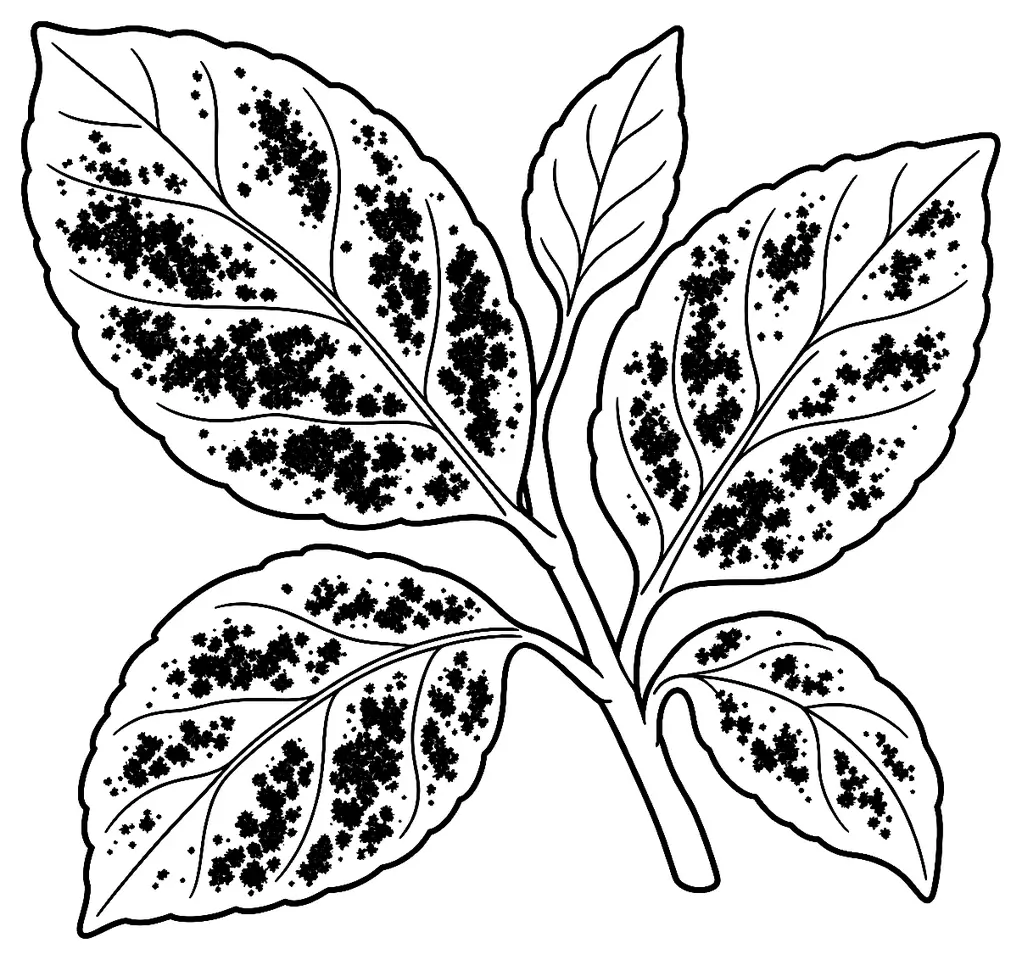 Coloriage de Fumagine : dessin au trait noir à colorier