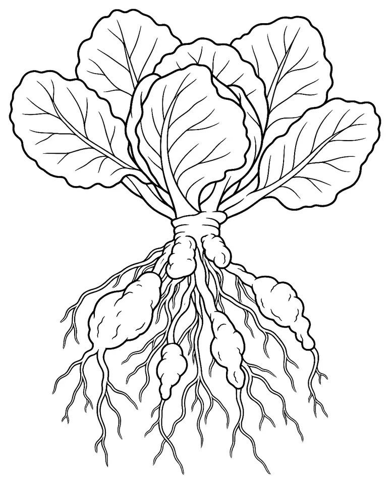 Coloriage de Hernie du chou : dessin au trait noir à colorier