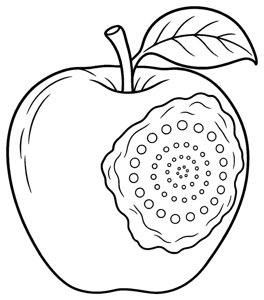 Coloriage de Moniliose : dessin au trait noir à colorier