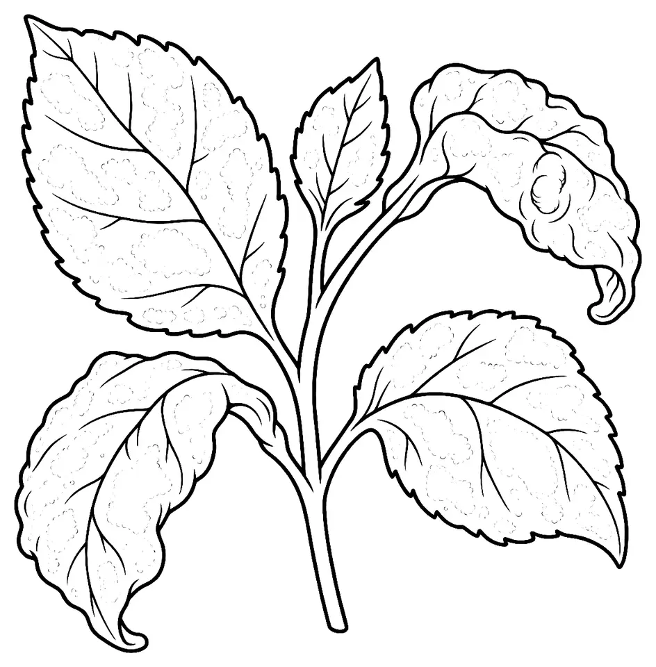 Coloriage de Oïdium : dessin au trait noir à colorier