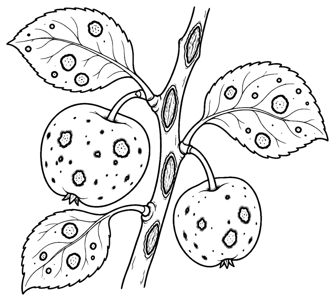 Coloriage de Septoriose : dessin au trait noir à colorier