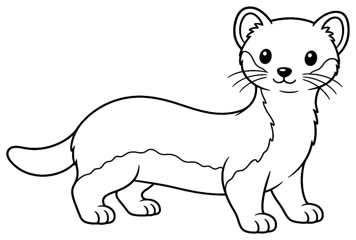 Coloriage de Belette : dessin au trait noir à colorier