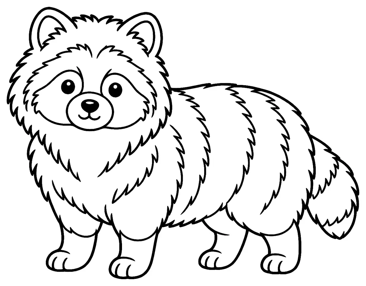 Coloriage de Chien viverrin : dessin au trait noir à colorier