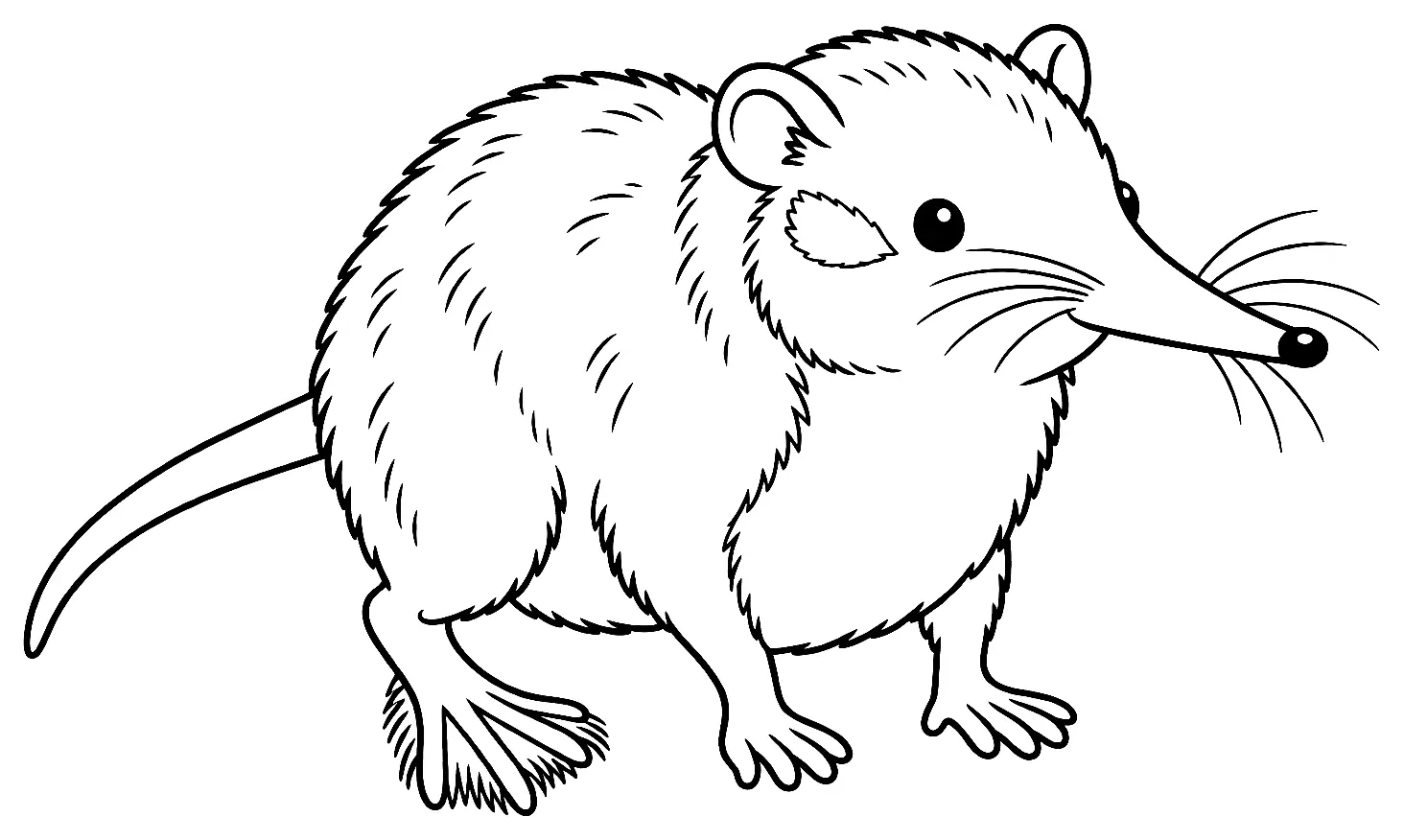 Coloriage de Crossope aquatique : dessin au trait noir à colorier