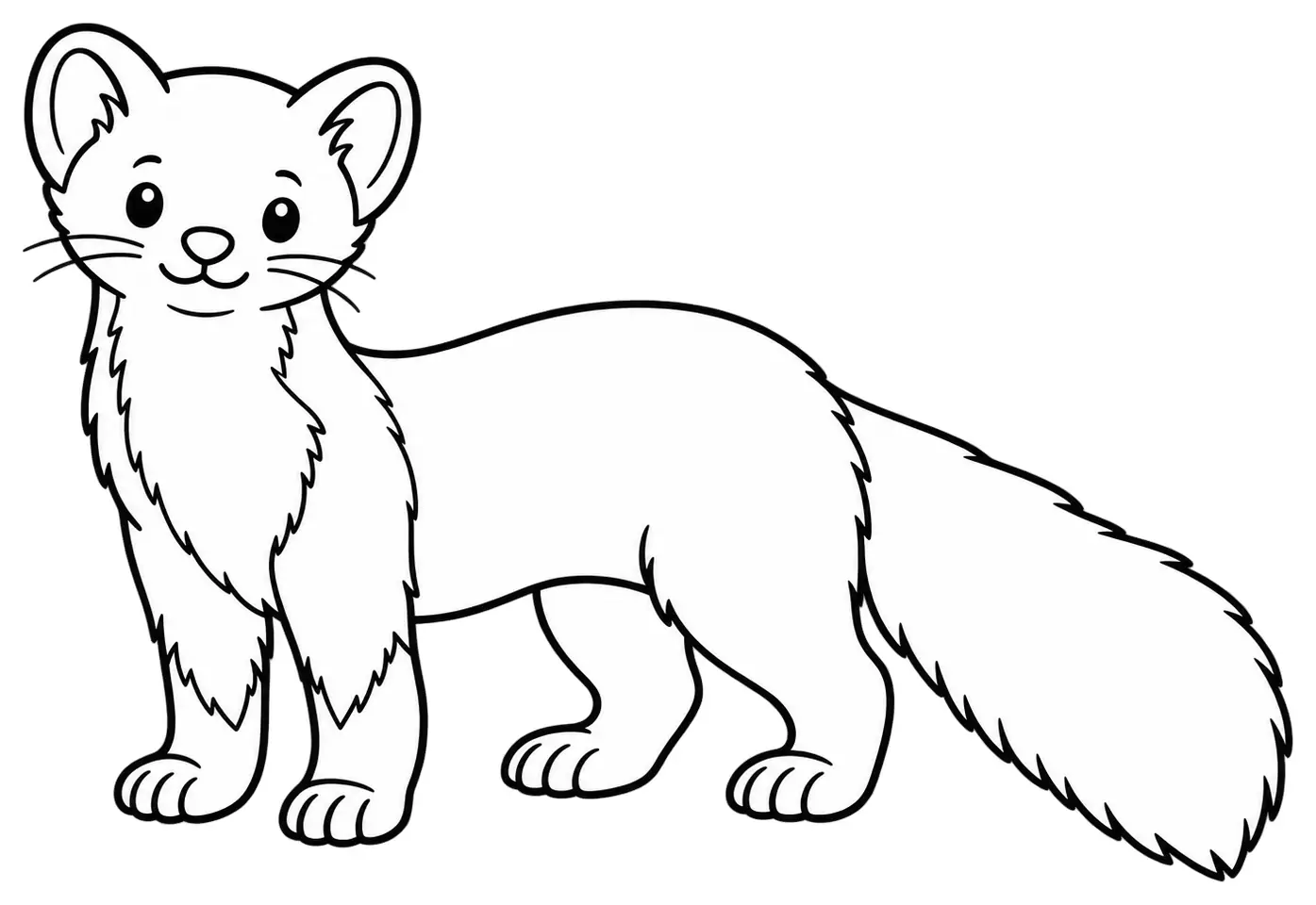 Coloriage de Fouine : dessin au trait noir à colorier