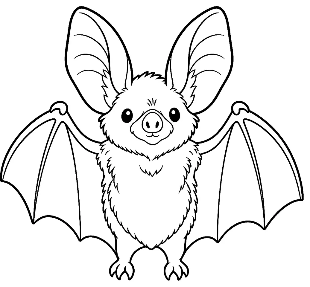 Coloriage de Grand murin : dessin au trait noir à colorier