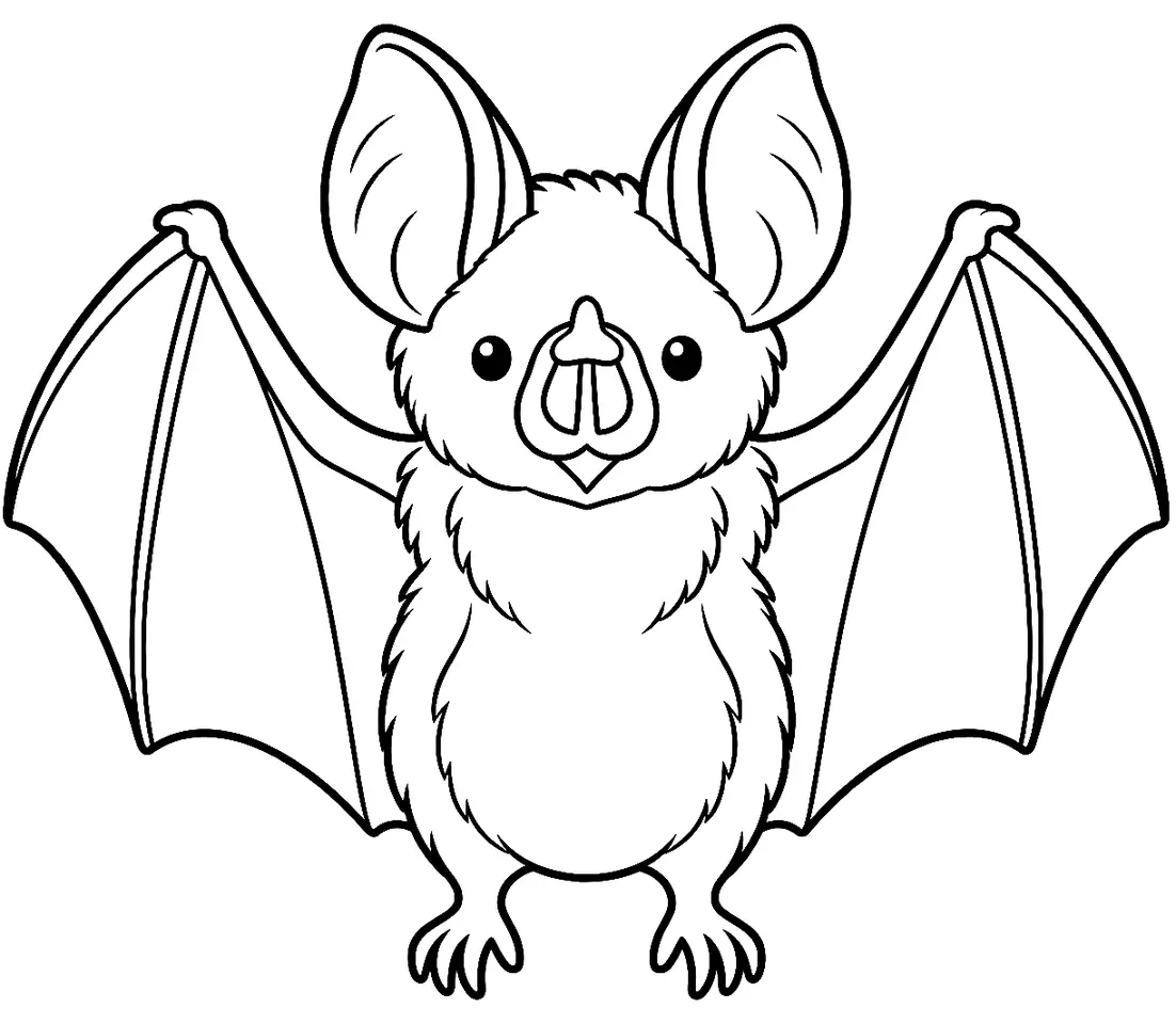 Coloriage de Grand rhinolophe : dessin au trait noir à colorier