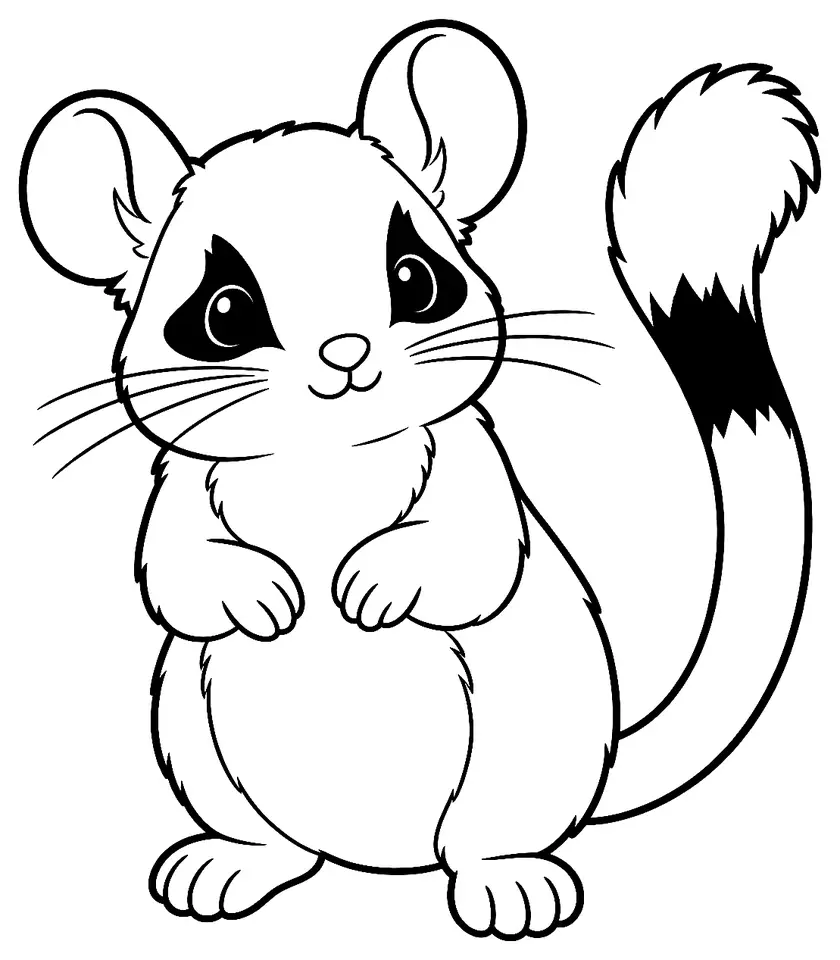 Coloriage de Lérot : dessin au trait noir à colorier