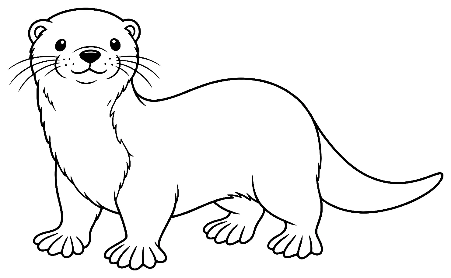 Coloriage de Loutre d’Europe : dessin au trait noir à colorier
