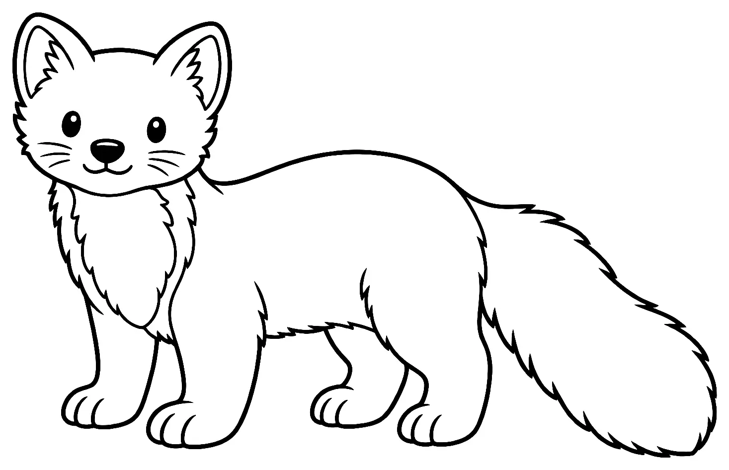 Coloriage de Martre des pins : dessin au trait noir à colorier
