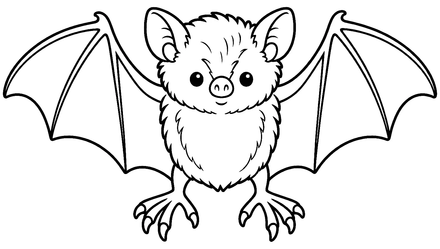 Coloriage de Murin de Daubenton : dessin au trait noir à colorier