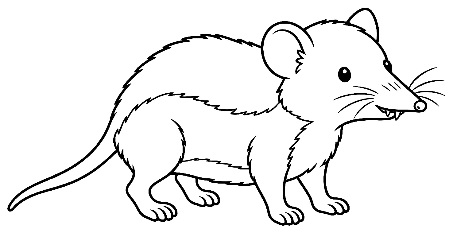 Coloriage de Musaraigne carrelet : dessin au trait noir à colorier
