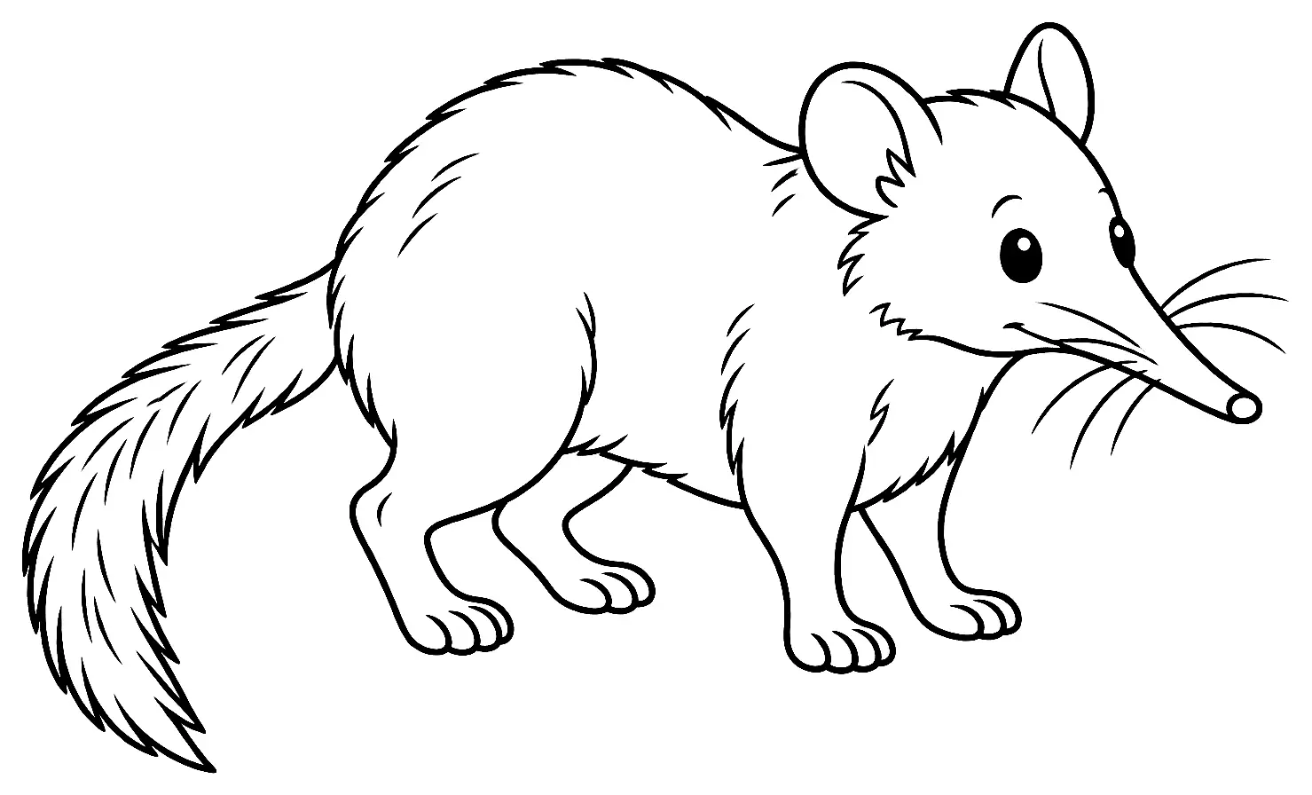 Coloriage de Musaraigne musette : dessin au trait noir à colorier