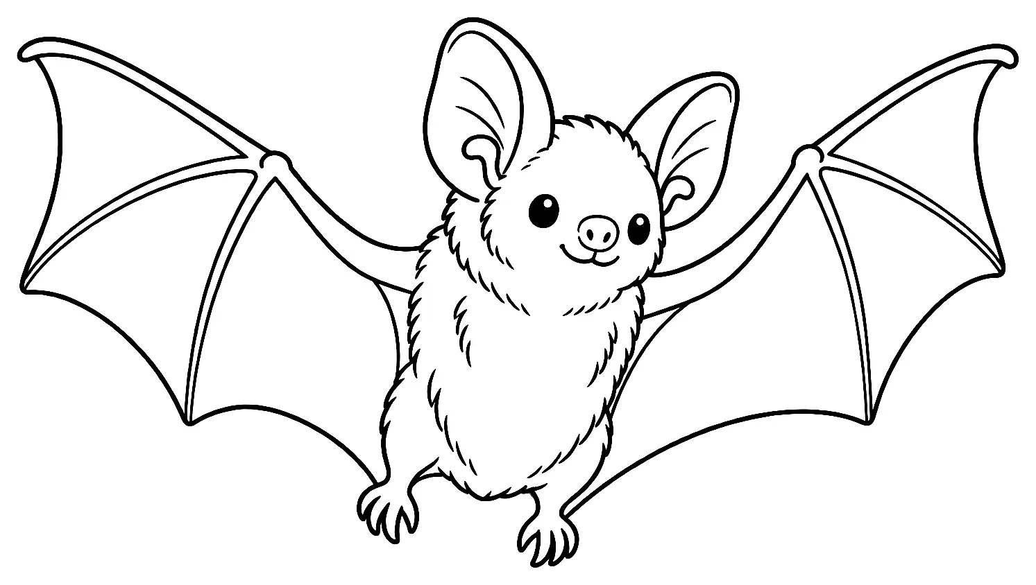 Coloriage de Noctule commune : dessin au trait noir à colorier