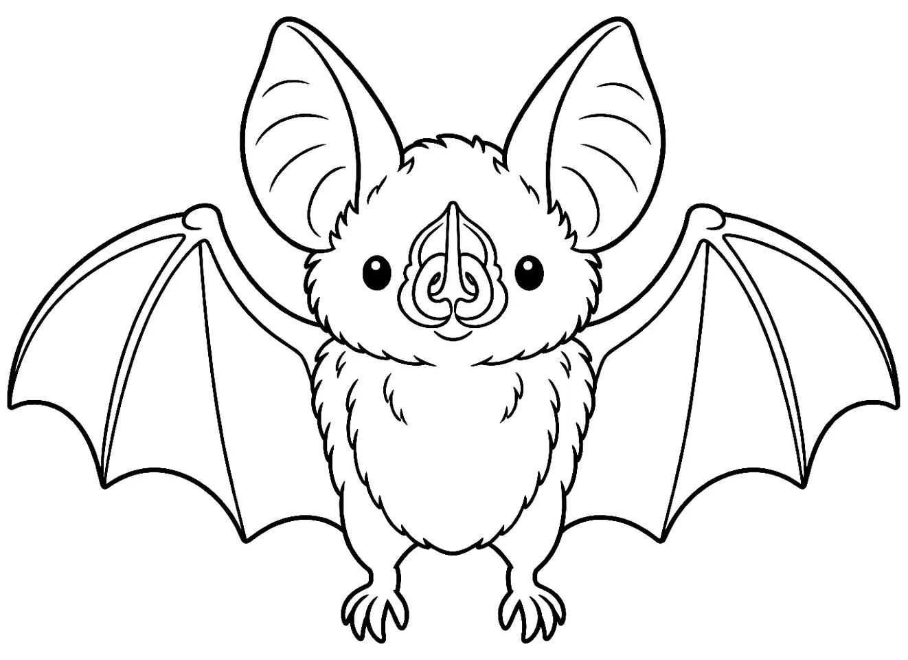 Coloriage de Petit rhinolophe : dessin au trait noir à colorier