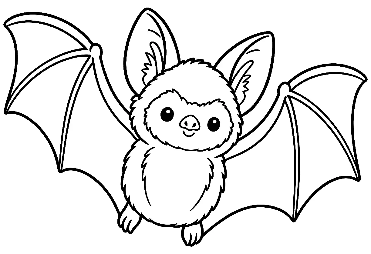Coloriage de Pipistrelle de Kuhl : dessin au trait noir à colorier