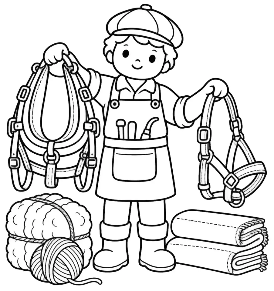 Coloriage de Bourrelier : dessin au trait noir à colorier