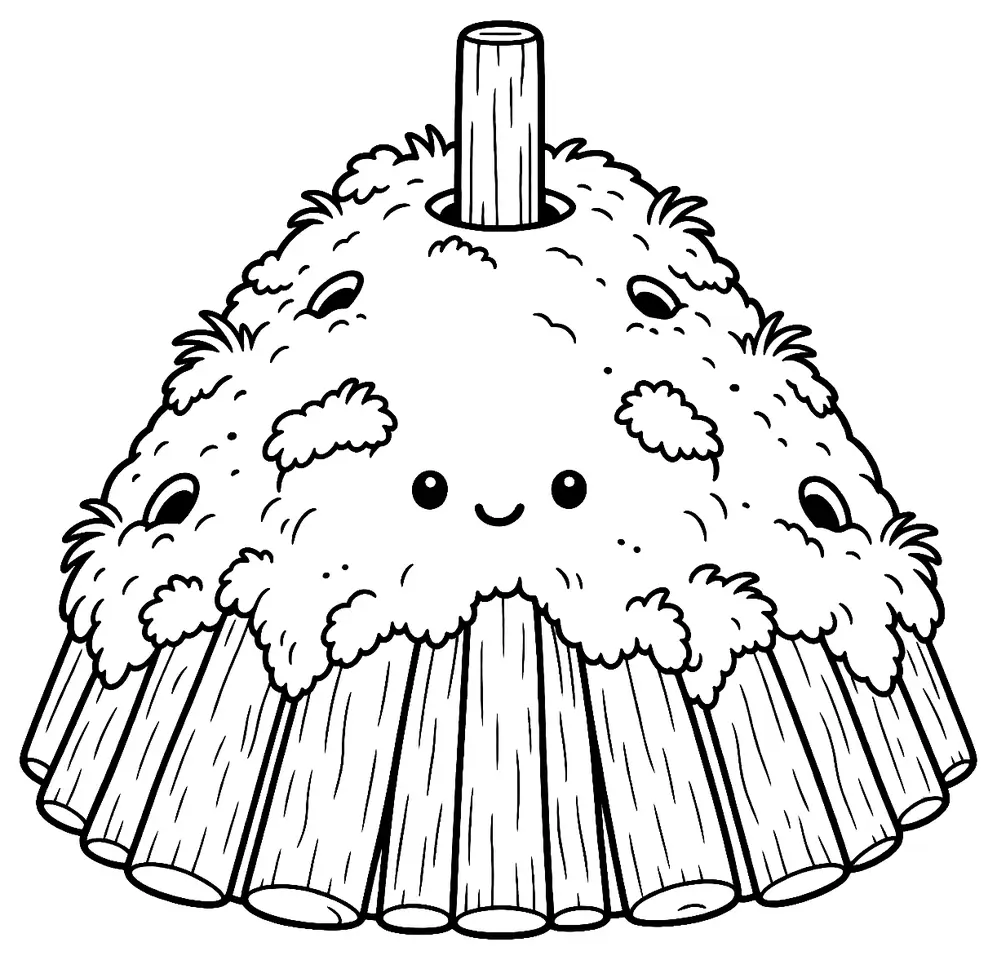 Coloriage de Charbonnier : dessin au trait noir à colorier