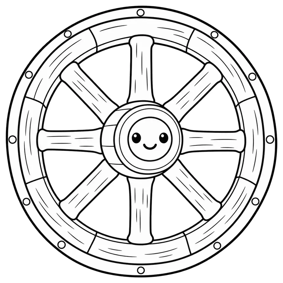 Coloriage de Charron : dessin au trait noir à colorier