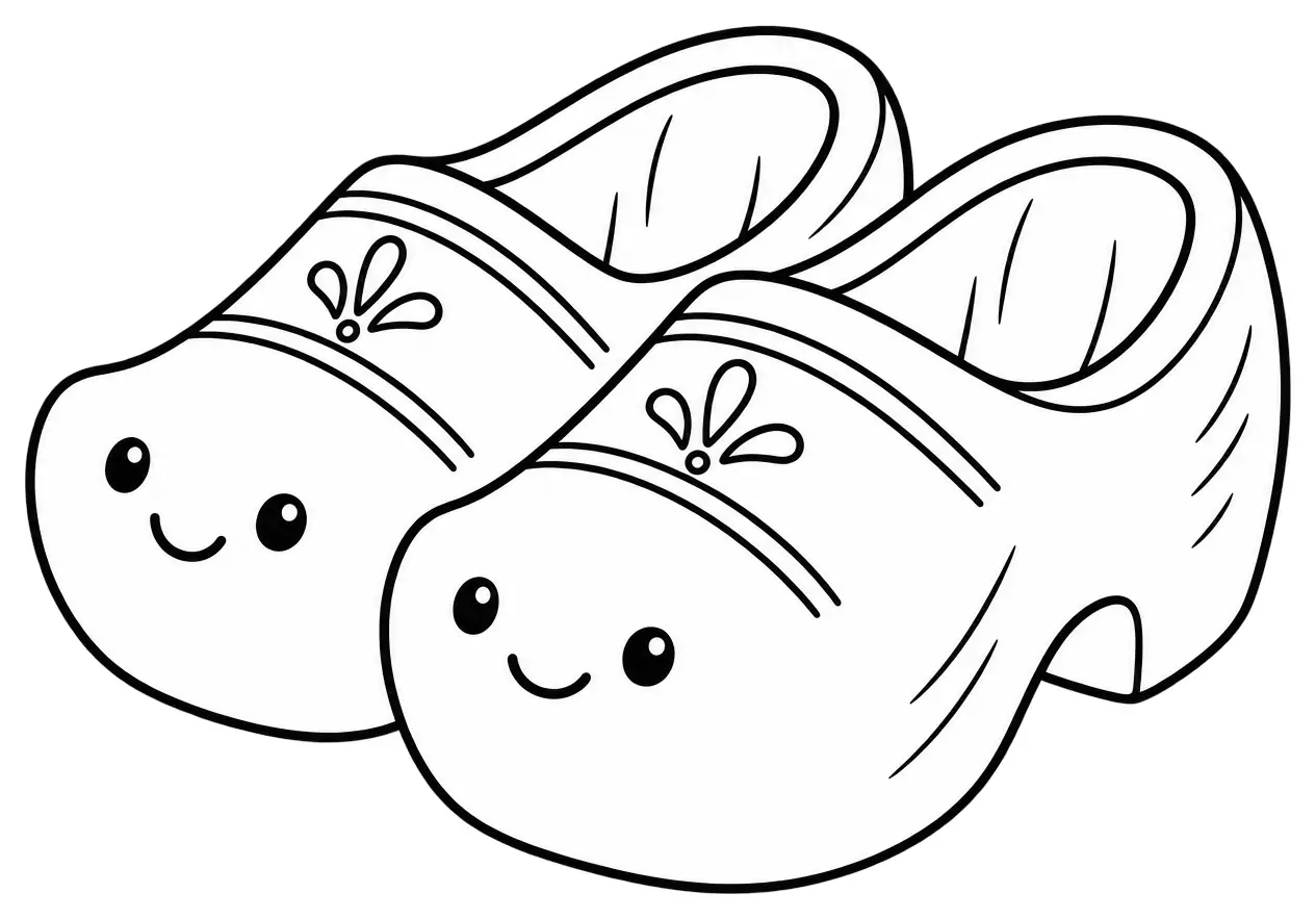 Coloriage de Sabotier : dessin au trait noir à colorier