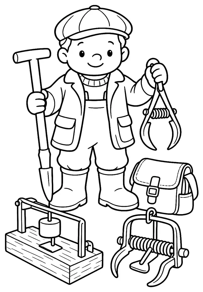 Coloriage de Taupier : dessin au trait noir à colorier