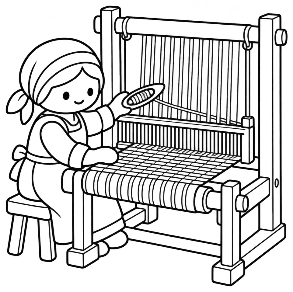 Coloriage de Tisserand : dessin au trait noir à colorier