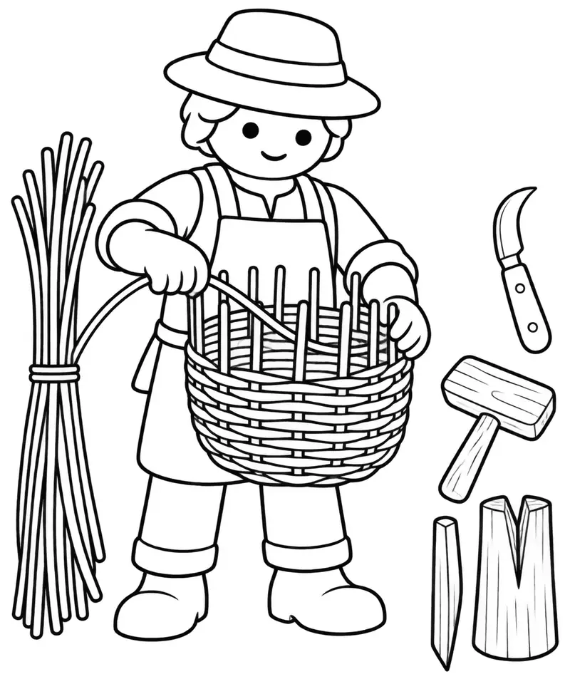 Coloriage de Vannier : dessin au trait noir à colorier