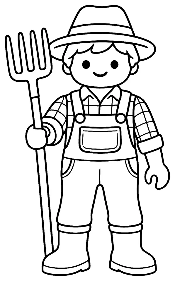 Coloriage de Éleveur : dessin au trait noir à colorier