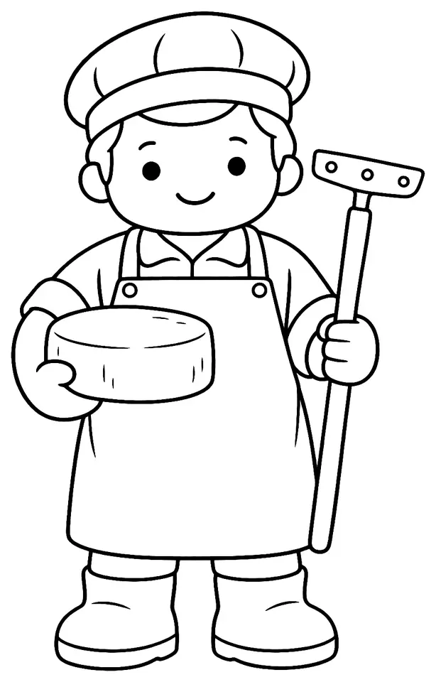 Coloriage de Fromager : dessin au trait noir à colorier
