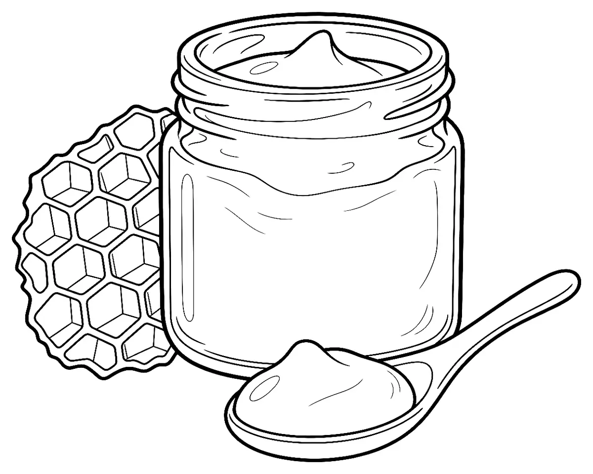 Coloriage de Gelée royale : dessin au trait noir à colorier