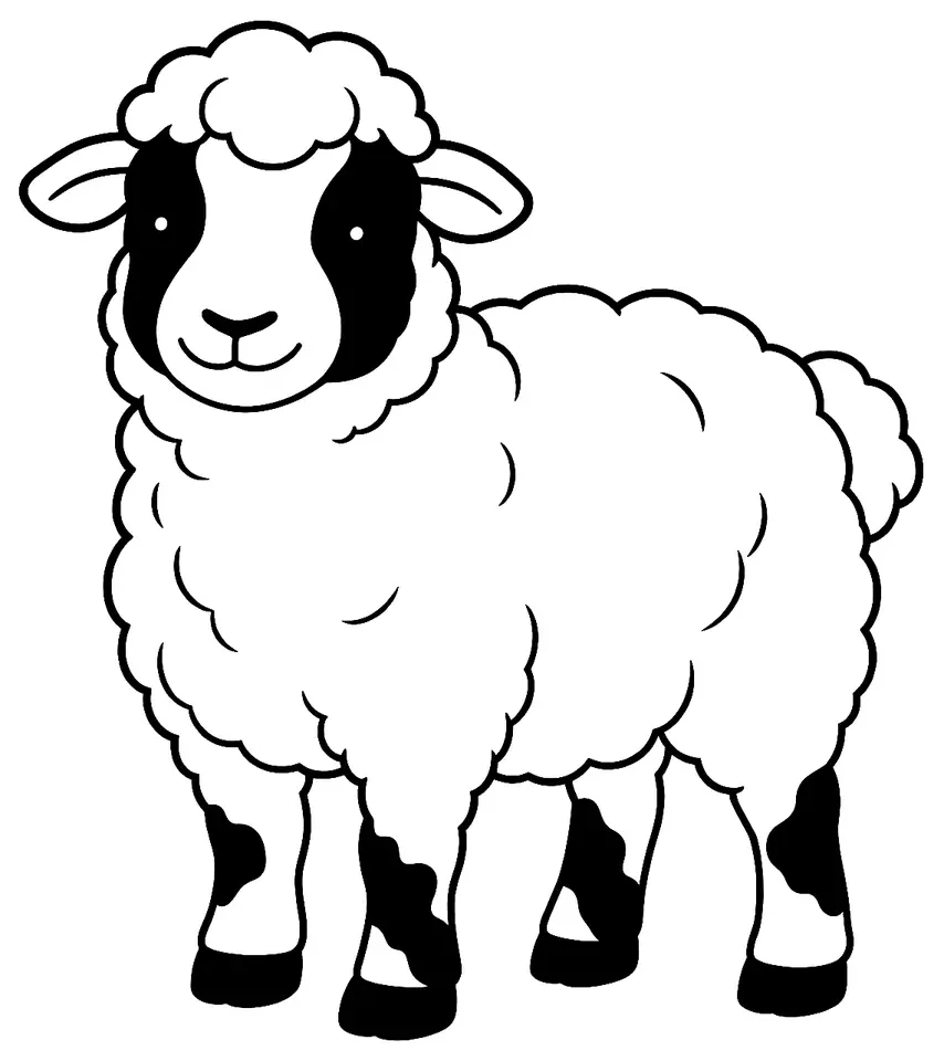 Coloriage de Alpagota : dessin au trait noir à colorier