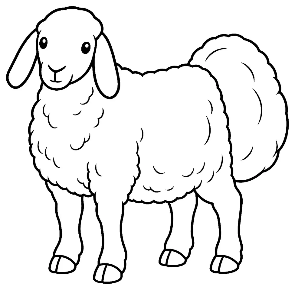 Coloriage de Barbarine : dessin au trait noir à colorier