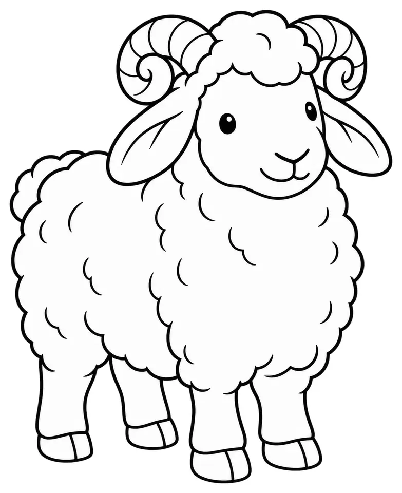 Coloriage de Barégeoise : dessin au trait noir à colorier