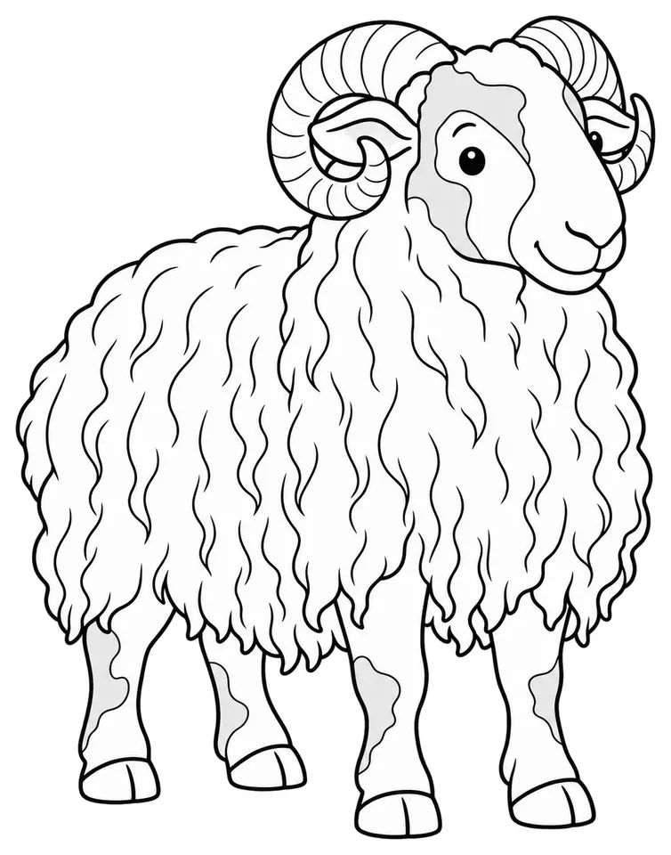 Coloriage de Basco-béarnaise : dessin au trait noir à colorier