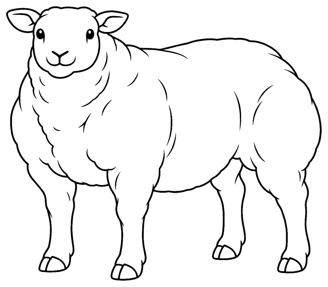 Coloriage de Beltex : dessin au trait noir à colorier