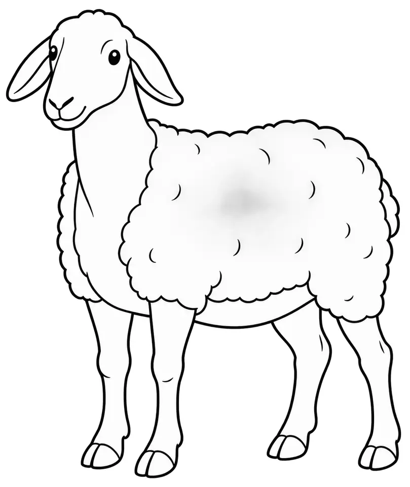 Coloriage de Blanche du Massif central : dessin au trait noir à colorier