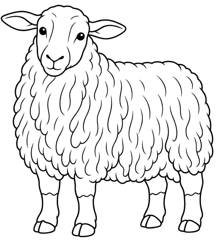 Coloriage de Bleu du Maine : dessin au trait noir à colorier