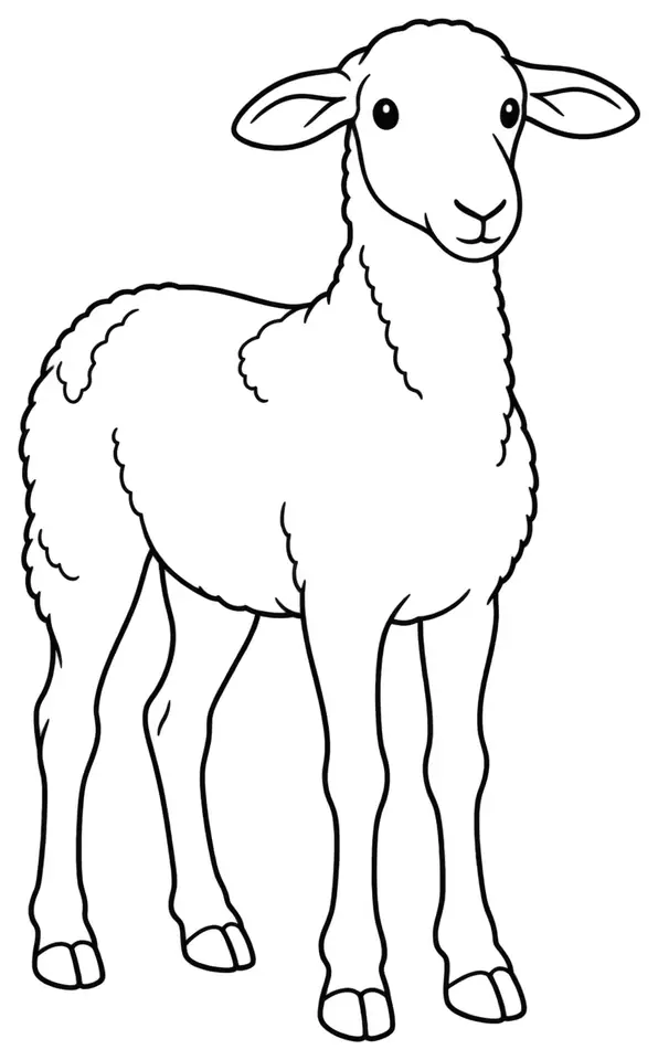 Coloriage de Brebis landaise : dessin au trait noir à colorier