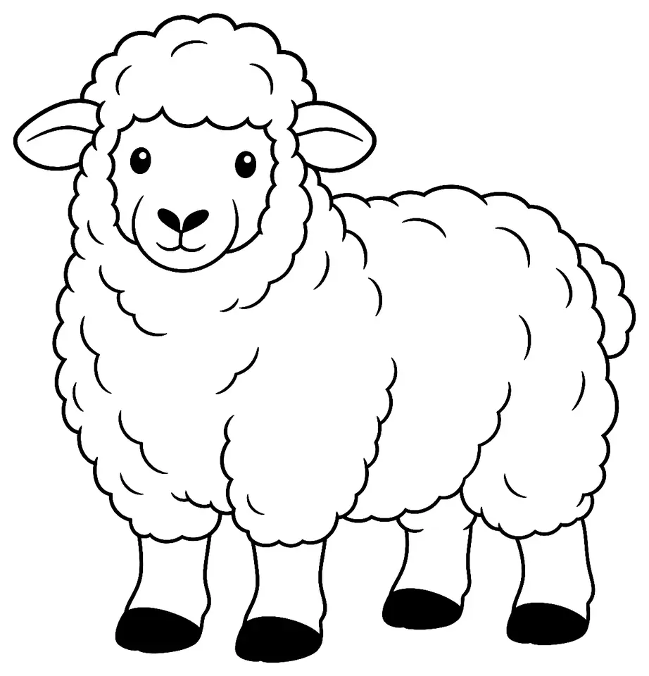 Coloriage de Corriedale : dessin au trait noir à colorier