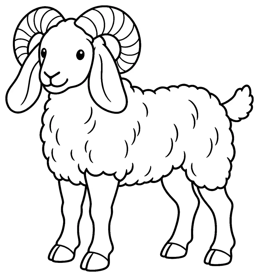 Coloriage de Deccani : dessin au trait noir à colorier