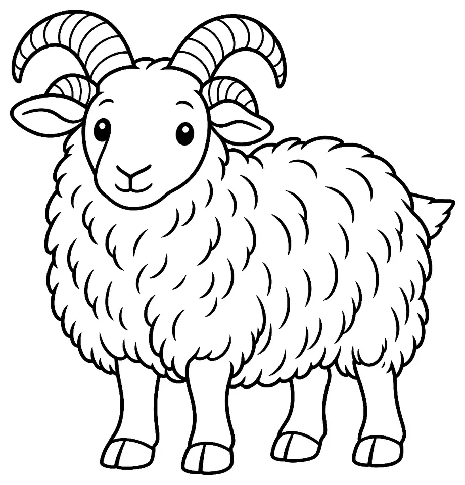 Coloriage de Hebridean : dessin au trait noir à colorier