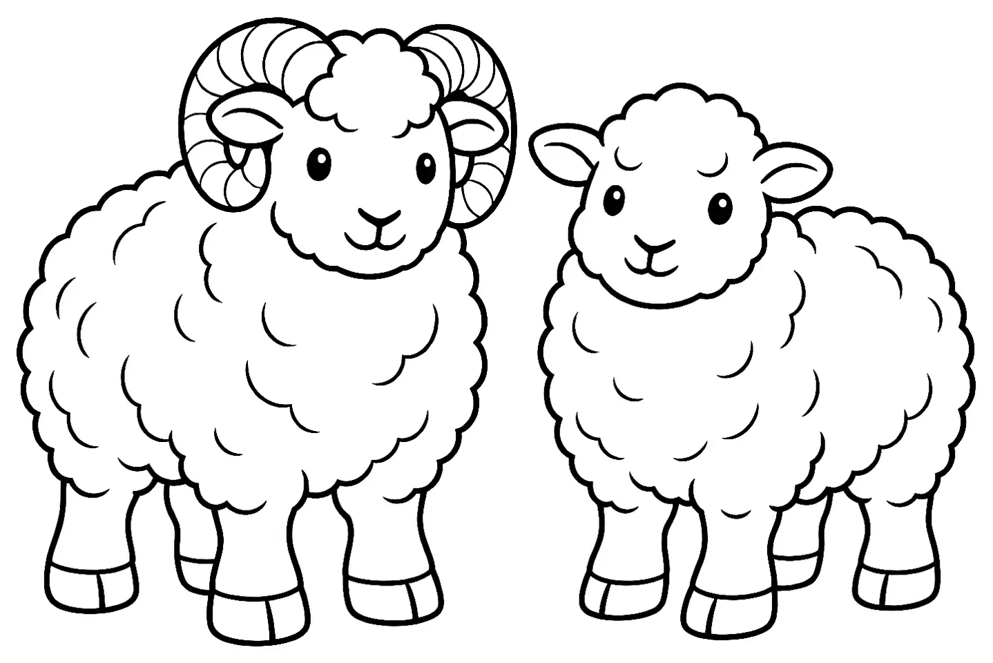 Coloriage de Herdwick : dessin au trait noir à colorier