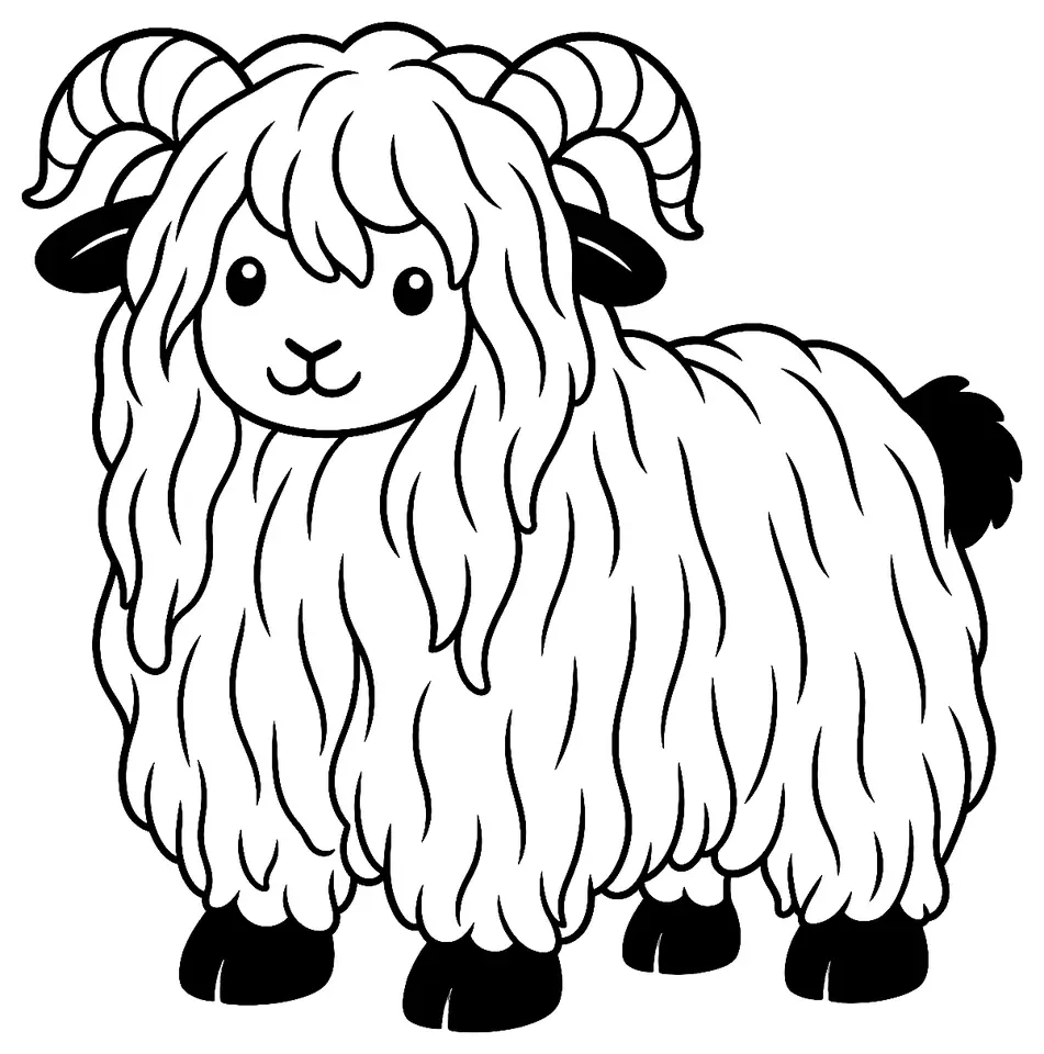 Coloriage de Jaglu : dessin au trait noir à colorier