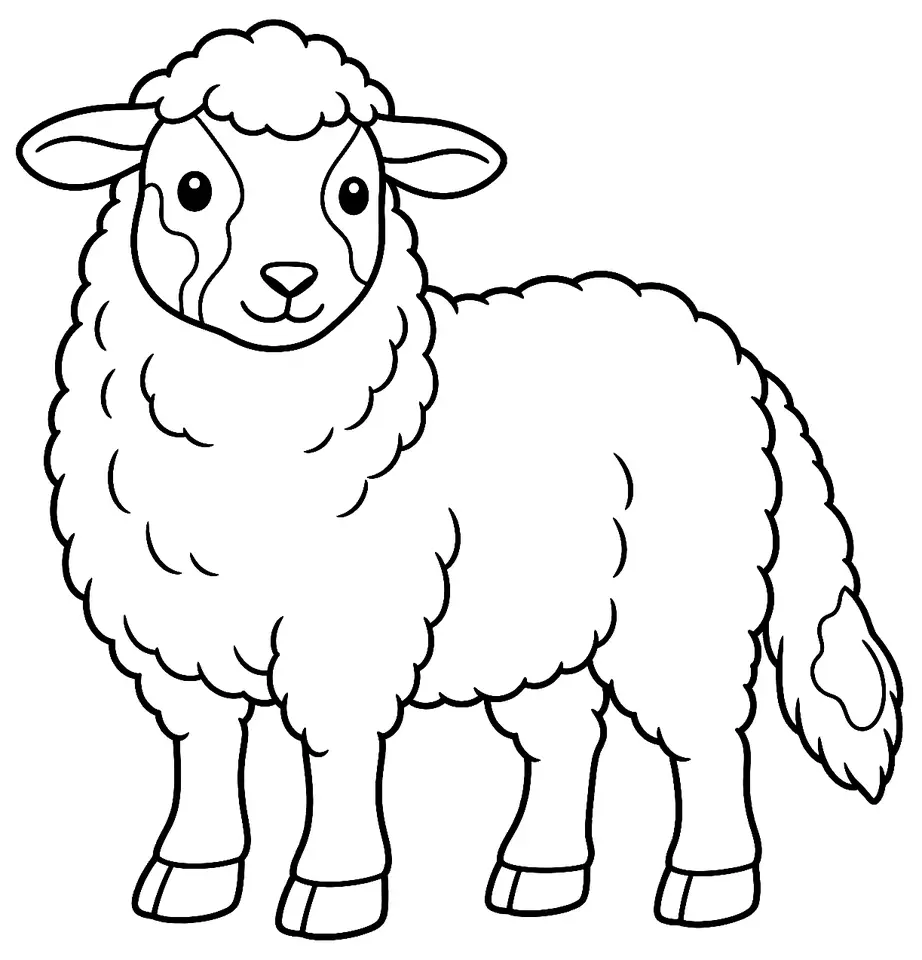 Coloriage de Landrace danois : dessin au trait noir à colorier