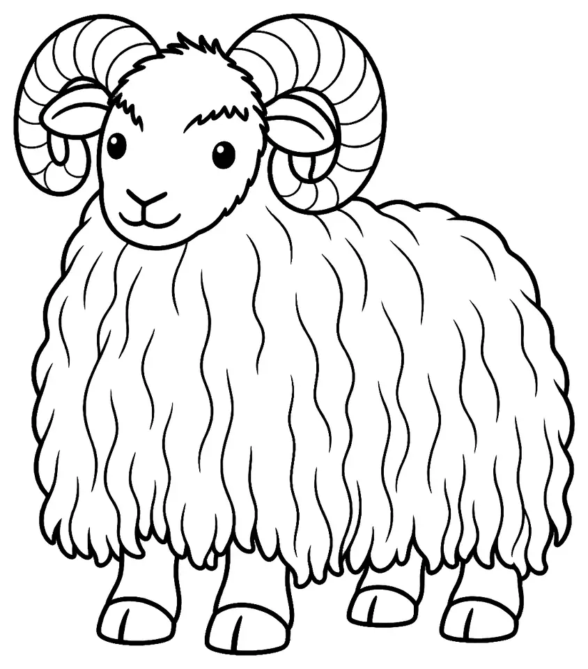 Coloriage de Latxa : dessin au trait noir à colorier