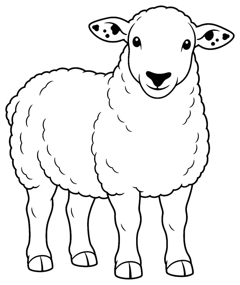 Coloriage de Lleyn : dessin au trait noir à colorier