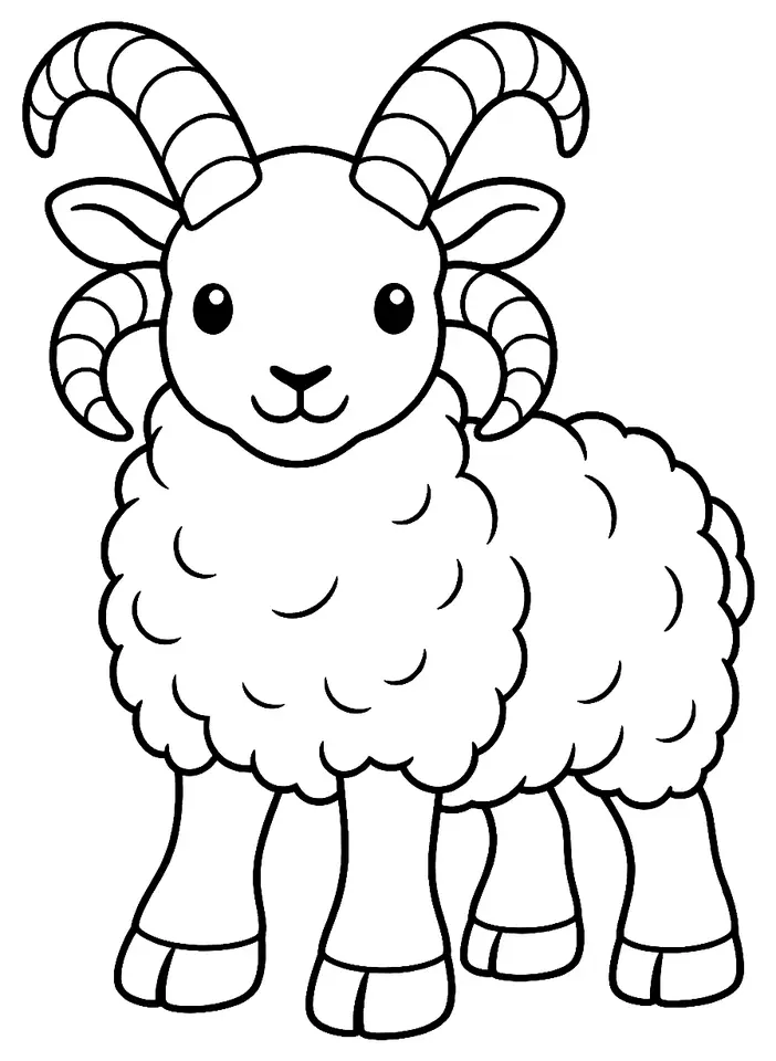 Coloriage de Loaghtan : dessin au trait noir à colorier