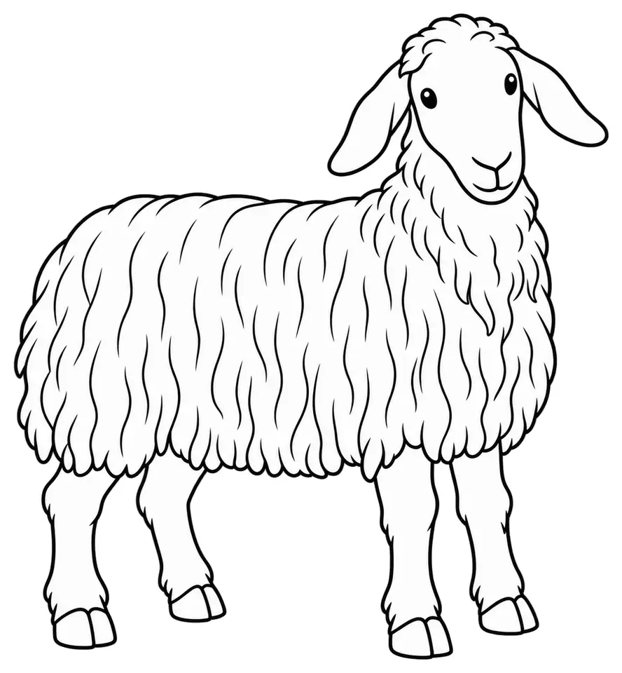 Coloriage de Manech tête rousse : dessin au trait noir à colorier