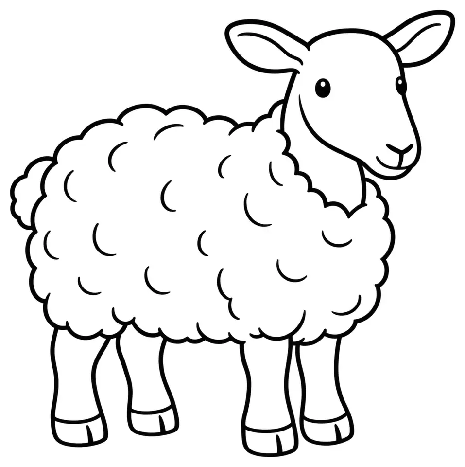 Coloriage de Mouton des Landes de Bretagne : dessin au trait noir à colorier